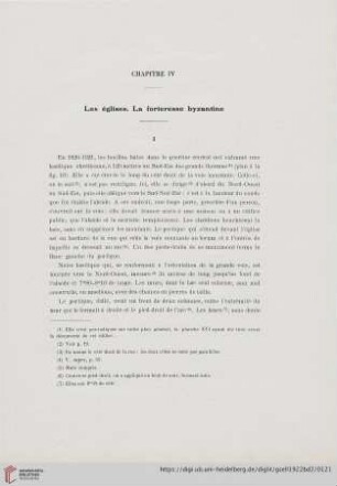 Chapitre IV: Les églises. La forteresse byzantine