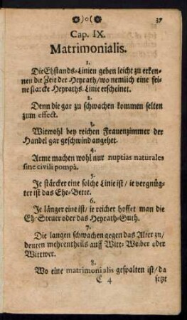 Cap. IX. Matrimonialis