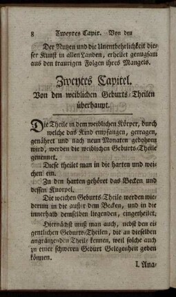 Zweytes Capitel. Von den weiblichen Geburts-Theilen überhaupt.