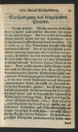 Vertheidigung des dreyzehenden Grunds.
