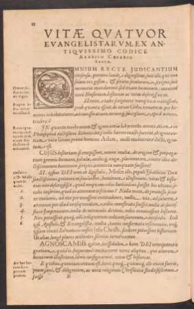 Vitae Quatuor Evangelistarum, Ex Antiquissimo Codice Arabico Caesario Eruta.