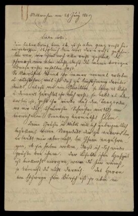 Brief von Jacob Grimm an Charlotte Amalie Grimm