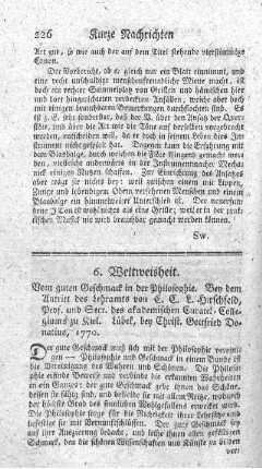 Vom guten Geschmack in der Philosophie.