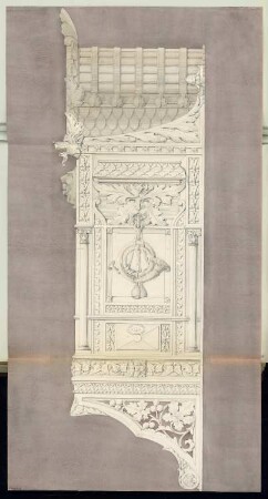 Briefkasten für die Reichspost Monatskonkurrenz Februar 1877: Aufriss Seitenansicht 1:1