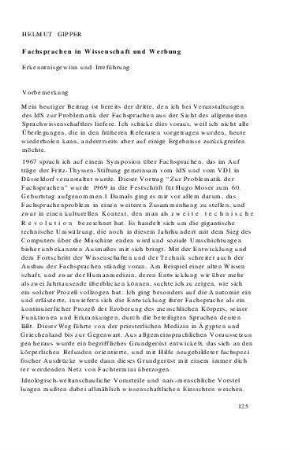 Fachsprachen in Wissenschaft und Werbung : Erkenntnisgewinn und Irreführung