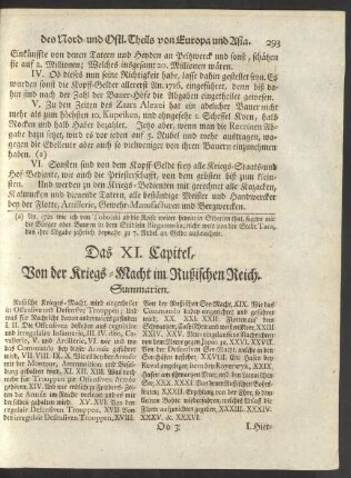 Das XI. Capitel, Von der Kriegs-Macht im Rußischen Reich.