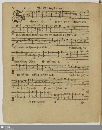 V. Am Sontag Laetare: Schmecket und sehet