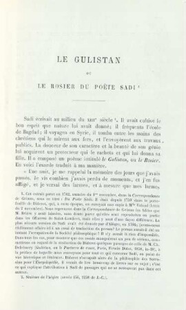 Le Gulistan ou le rosier du poete Sadi