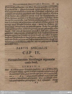 CAP IV. De Hermundurorum Metallurgiae argentariae causa finali.