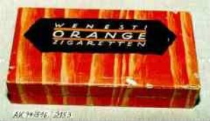 Pappschachtel für 50 Stück Zigaretten "WENESTI ORANGE ZIGARETTEN"