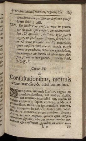 Caput XI. de Consultationibus, mortuis examinand & attestationibus