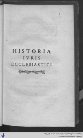 Historia Iuris Ecclesiastici.