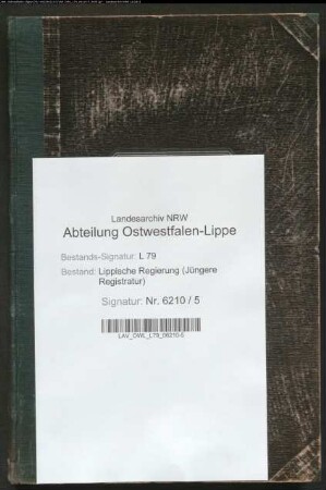Vorstellungslisten des Aushebungsbezirks Detmold, Band 6