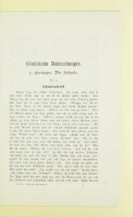 [I. Hauptabschnitt.] Einleitende Unterredungen