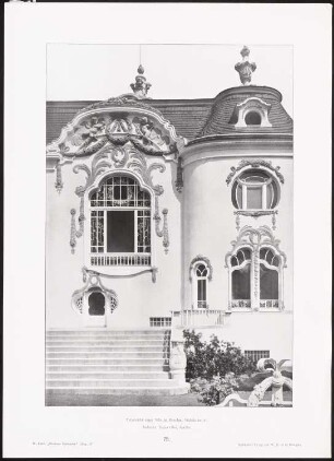 Villa Stübelallee, Dresden: Ansicht, Detail (aus: Moderne Neubauten, 4.Jg., 1898ff, hrsg. W. Kick)