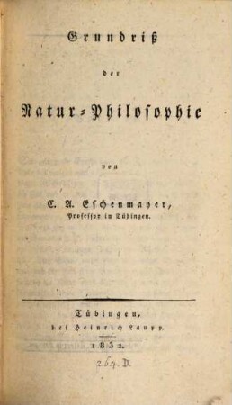 Grundriß der Natur-Philosophie
