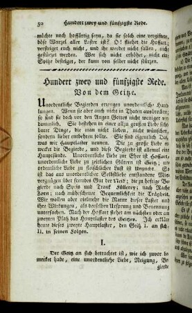 Hundert zwey und fünfzigste Rede. Von dem Geitze.