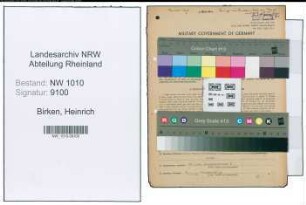 Entnazifizierung Heinrich Birken , geb. 17.08.1901 (Justizangestellter)