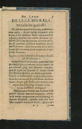 De Lege Morali. Moralis lex quid est?