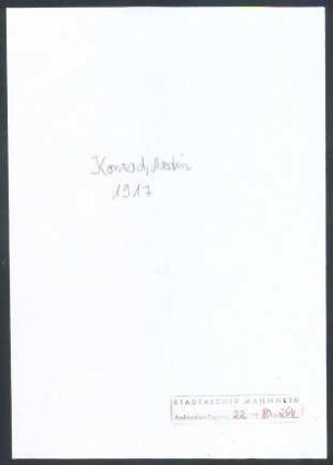 Konrad, Martin, Museumsassistent Berlin, z. Zt. Den Haag und Amsterdam, an Wichert