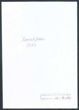 Konrad, Martin, Museumsassistent Berlin, z. Zt. Den Haag und Amsterdam, an Wichert