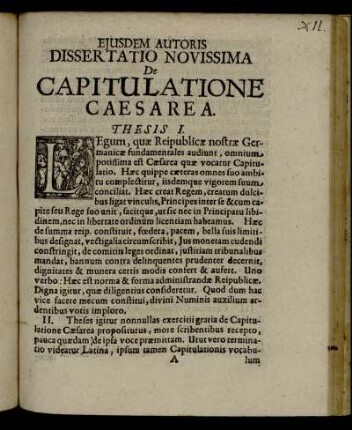 Thesis I. - XXIIX.