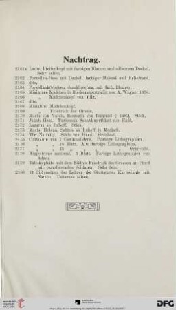 Nachtrag (Nr. 2161a-2180)