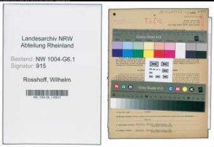 Entnazifizierung Wilhelm Rosshoff , geb. 07.07.1894 (Schlosser)