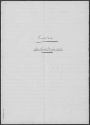Leutenbach-Nellmersbach: Pfarrbericht 1934