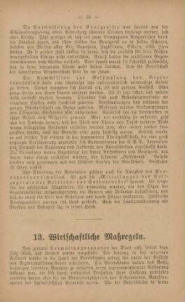13. Wirtschaftliche Maßregeln