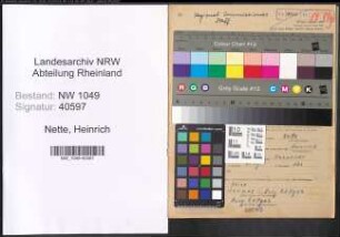 Entnazifizierung Heinrich Nette , geb. 03.08.1893 (Gestuetwaerter)