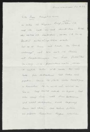 Brief von Rolf Ibscher an Gerhart Hauptmann