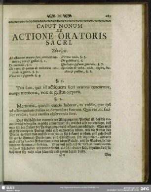 Caput Nonum De Actione Oratoris Sacri
