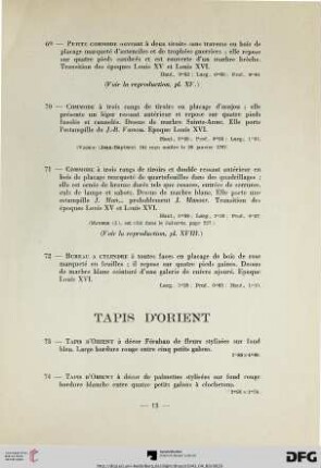Tapis d’Orient (Nr. 73-78)
