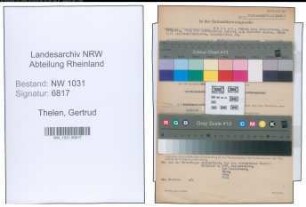 Entnazifizierung Gertrud Thelen , geb. 06.03.1898 ()