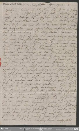 Eigenh. Brief von Dorothea von Schlegel an Friedrich von Schlegel, Köln, 19.04.1807
