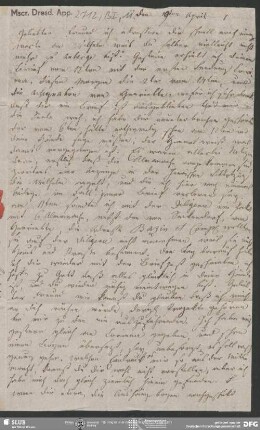 Eigenh. Brief von Dorothea von Schlegel an Friedrich von Schlegel, Köln, 19.04.1807
