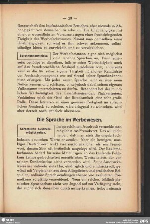 Die Sprache im Werbewesen