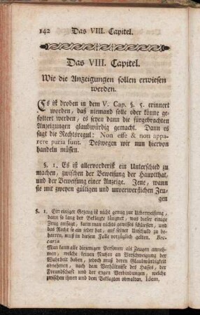 Das VIII. Capitel. Wie die Anzeigungen sollen erwiesen werden.