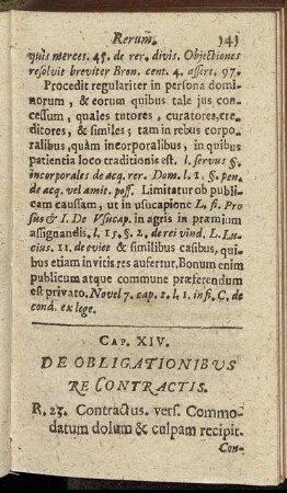 Cap. XIV. De Obligationibus Re Contractis.