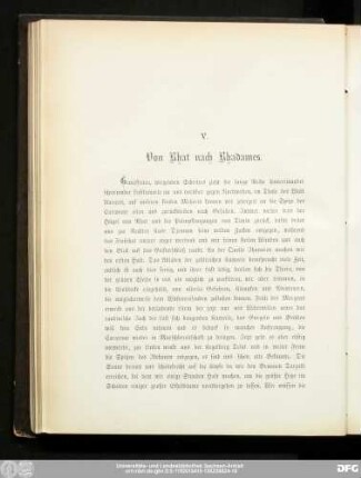 V. Von Rhat nach Rhadames.