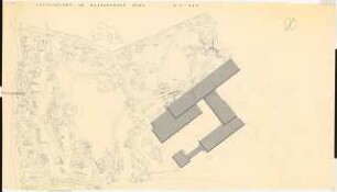 Grünanlage an der Paracelsus-Klinik, Marl: Lageplan mit Gartenplan 1:200