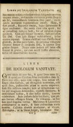 Liber De Idolorum Vanitate