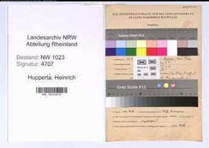 Entnazifizierung Heinrich Huppertz , geb. 29.05.1893 (Lehrer)