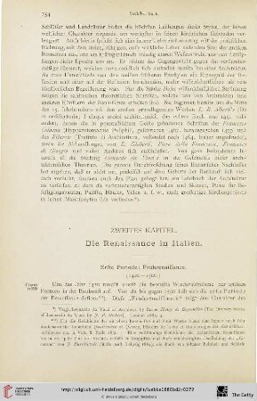 Zweites Kapitel: Die Renaissance in Italien
