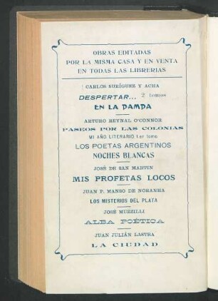 Obras editadas por la misma casa y en venta en todas las librerías
