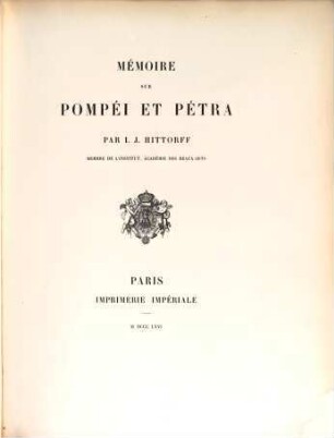 Mémoire sur Pompéi et Pétra