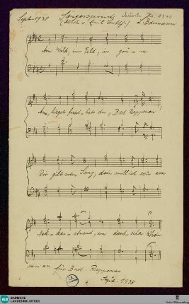 Sängerspruch - Mus. Hs. 1340 : Coro maschile; D
