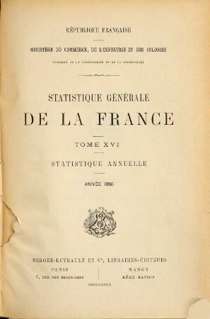 Statistique annuelle. 16/17. 1886/87 (1889)