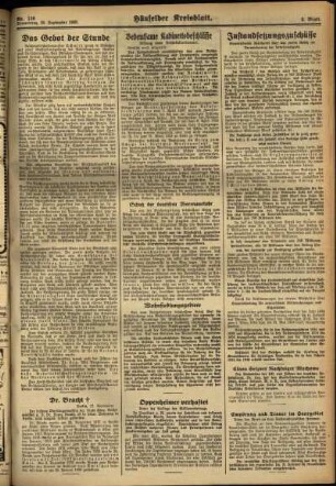 Zweite Ausgabe vom Donnerstag, den 28. September 1933.